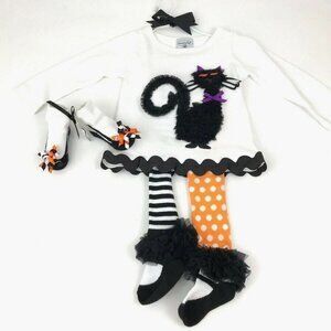 NWT Mud Pie Girls' 2 Pc Cat Outfit Halloween
